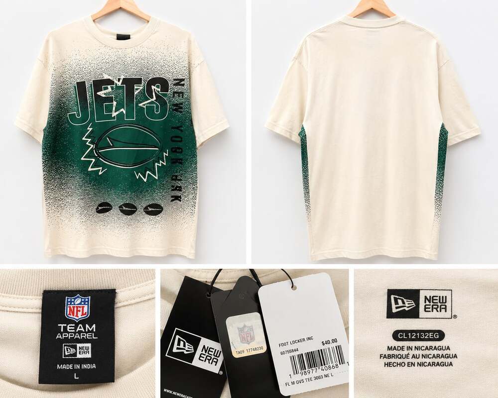 New Era Jets Graphic Short Sleeve Tee - Green White Black